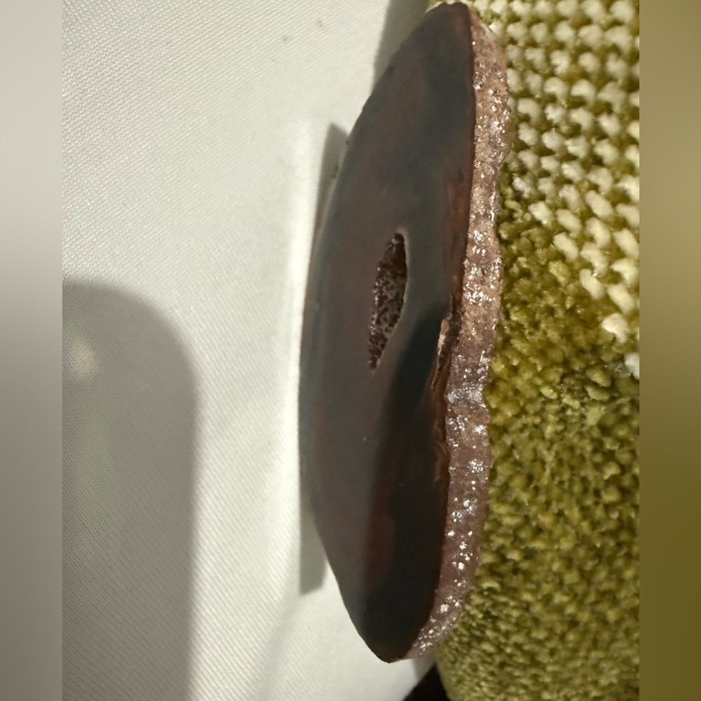Polished Agate Slice – Natural Crystal Geode with Red & Black Bands - Picture 9 of 17